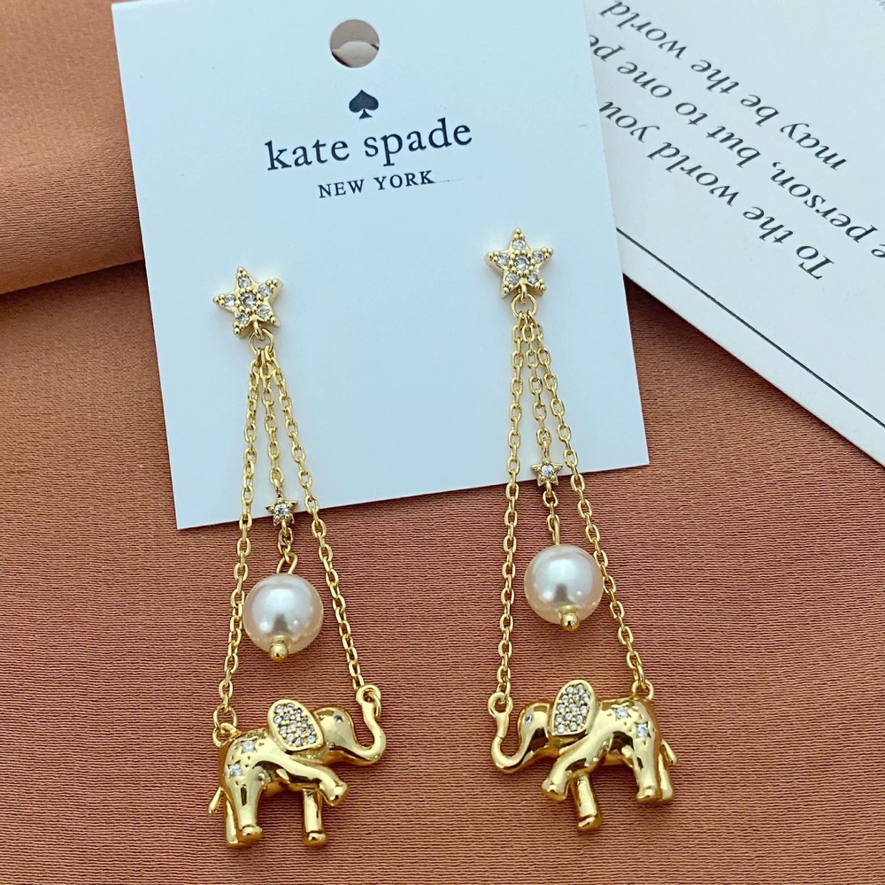 Tory Burch Creative Rhinestone 5 Point Star Stud and Elephant Drop Earrings Set